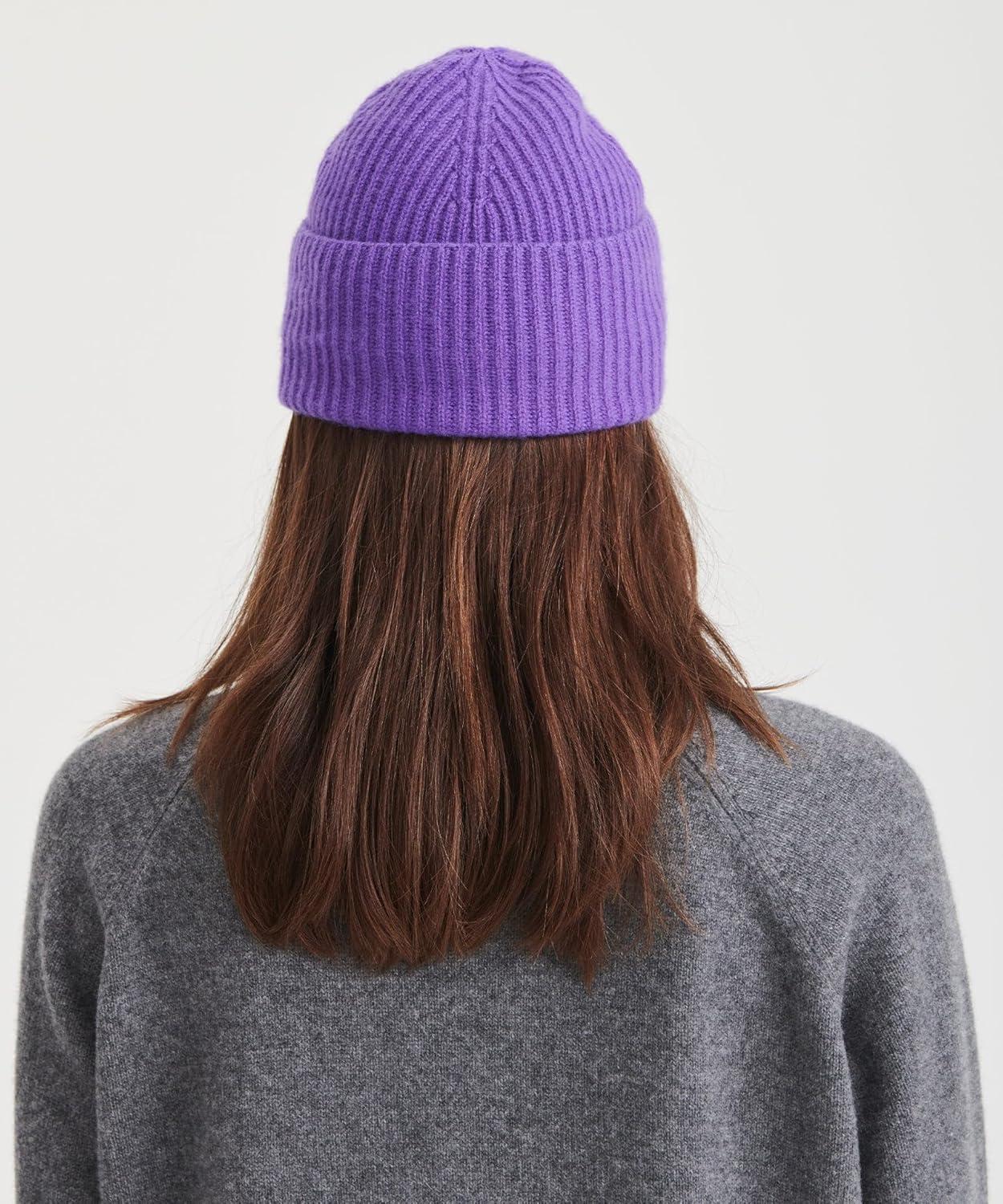 image:imageNAADAM UnisexAdult Signature Cashmere Ribbed BeanieUltra Violet