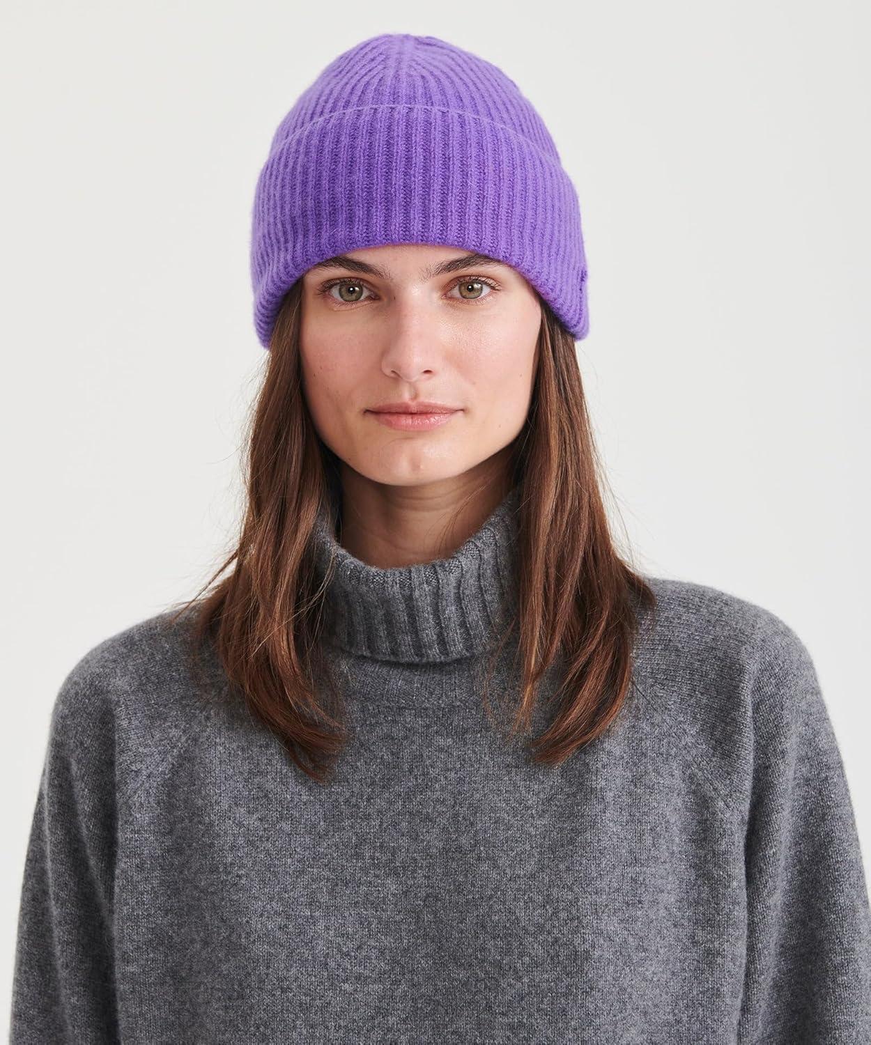 image:imageNAADAM UnisexAdult Signature Cashmere Ribbed BeanieUltra Violet